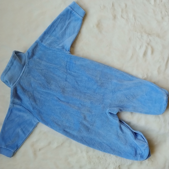 H.W. Carter & Sons Embroidered Best Friends Dog & Bear  Footed Velour PJ's  3-6M - Picture 2 of 4